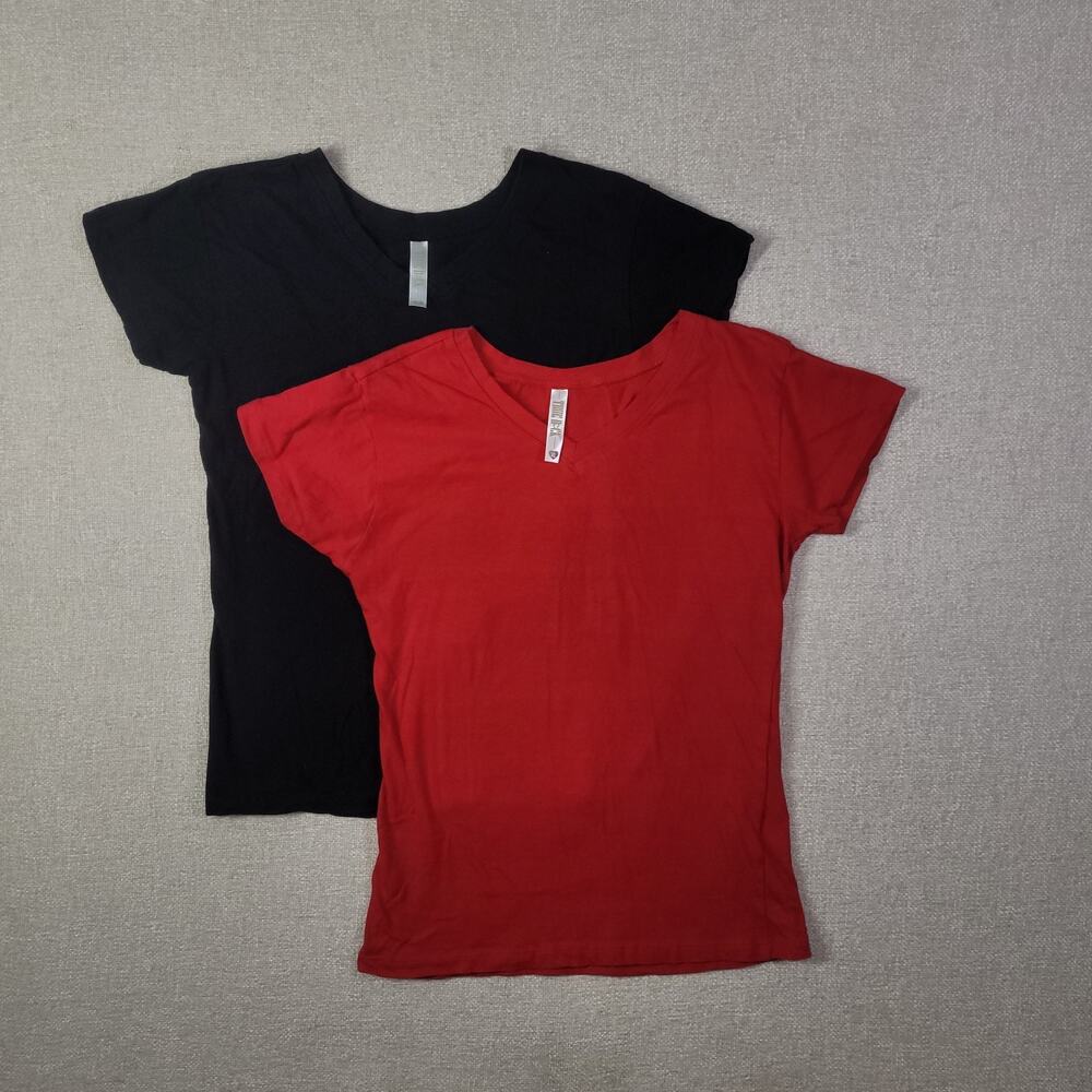 TRUE ROCK Women Short Sleeve Tee - Red & Black